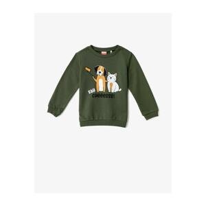 Koton Dog Cat Printed Sweatshirt