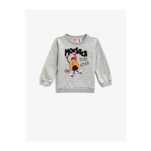 Koton Monster Printed Sweatshirt Crew Neck