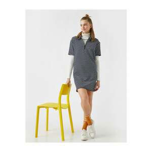 Koton Polo Neck Striped Dress