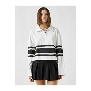 Koton Polo Neck Striped Long Sleeved T-Shirt