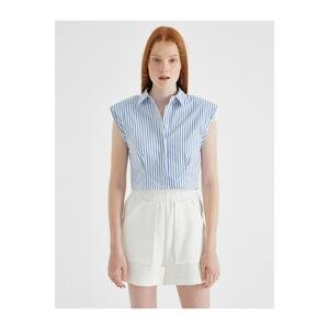 Koton Women's Striped Shirt Sleeveless Cotton Shirt