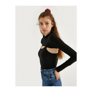 Koton Bolero T-Shirt Long Sleeve Stand Collar