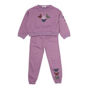 Trendyol Lilac Butterfly Girl Knitted Tracksuit Set