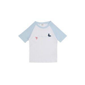 Trendyol White Embroidery Detailed Corduroy Girl Knitted T-Shirt