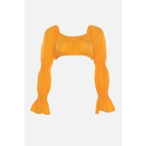 Trendyol Orange Long Sleeve Crop Blouse