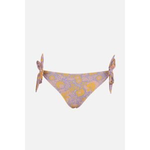 Trendyol fialový kvetinový vzor spodné diely bikín s kravatou detailné