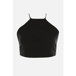 Trendyol Black Decollete Cotton Crop Blouse