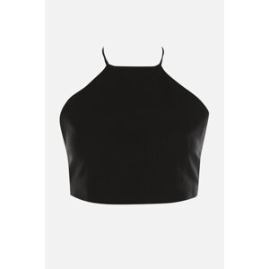 Trendyol Black Decollete Cotton Crop Blouse