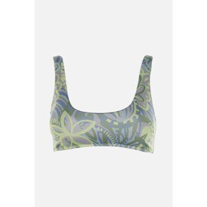 Trendyol Green Floral Print Bandeau Bikini Top