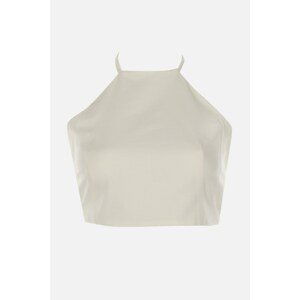 Trendyol White Backless Cotton Crop Blouse