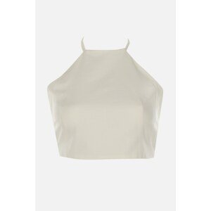 Trendyol White Backless Cotton Crop Blouse