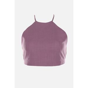 Trendyol Lilac Low-Cut Back Cotton Crop Blouse