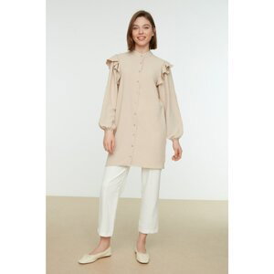 Trendyol Ruffle Detailed Woven Shirt with Stone Stone