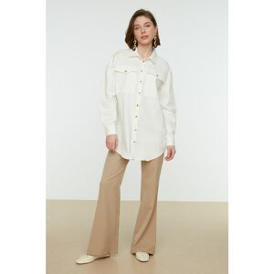 Trendyol White Pocket Detailed Fine Woven Jacket
