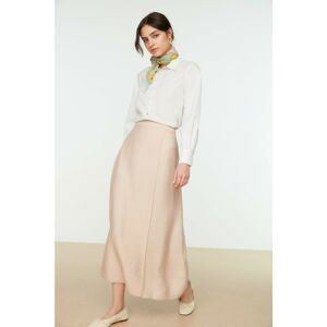 Trendyol Beige Tie Detailed Woven Skirt