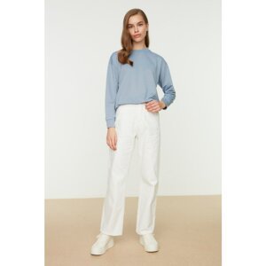 Trendyol White 100% Cotton High Waist Wide Leg Jeans