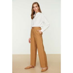 Trendyol Camel Comfortable Cut Elastic Waist Woven Trousers