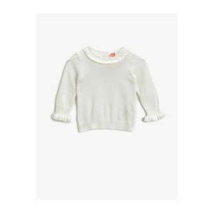 Koton Frilly Collar Sweater Sleeve End Elastic Frilly