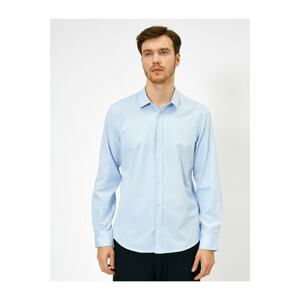 Koton Men's A.Blue Classic Collar Shirt