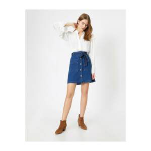 Koton Button Detailed Jean Skirt