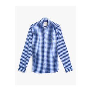 Koton Men's Navy Striped Shirt