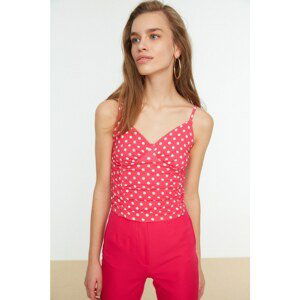 Trendyol Pink Polka Dot Strap Knitted Singlet