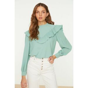 Trendyol Mint Ruffle Neck Detailed Flowy Blouse