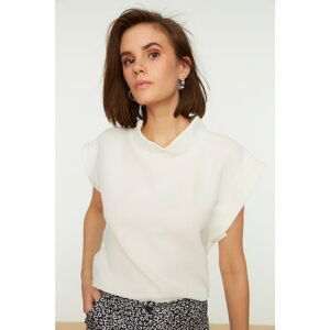 Trendyol Ecru Stand Up Collar Flowy Blouse