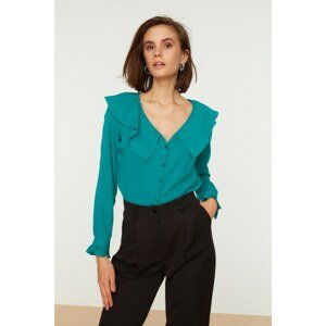 Trendyol Green Collar Detailed Shirt