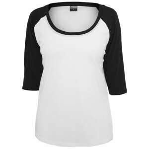 Women's 3/4 contrast raglan t-shirt wht/blk