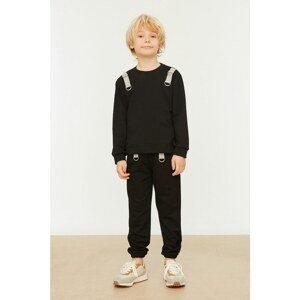 Trendyol Black Buckle Detailed Boy Knitted Tracksuit Set