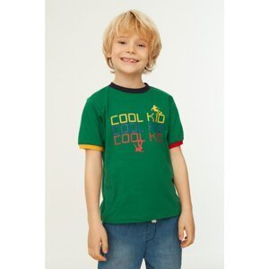 Trendyol Green Printed Boy Knitted T-Shirt