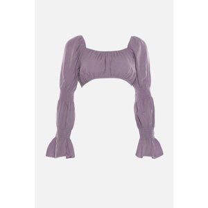 Trendyol Lilac Ruffle Detailed Crop Blouse