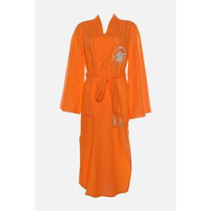 Trendyol Orange Lobster Embroidered Kimono&Caftan