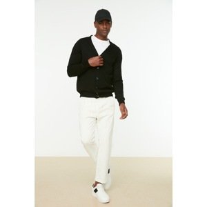 Trendyol Black Men's Slim Fit V-Neck Buttoned Cardigan Cardigan