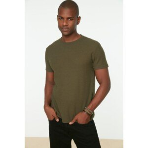 Trendyol Khaki Men Regular Fit Crew Neck Short Sleeved Waffle T-Shirt