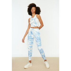 Trendyol Dark Blue Tie Dye Knitted Bottom-Top Set