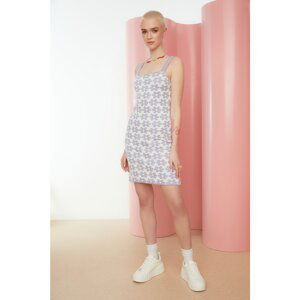 Trendyol Lilac Jacquard Knitwear Dress