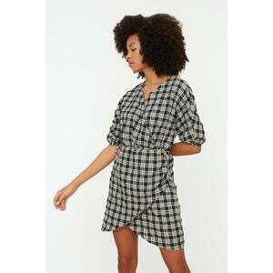 Trendyol Black Checked Double Breasted Dress