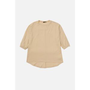 Trendyol Beige Three Quarter Sleeve Knitted Thin Sweatshirt