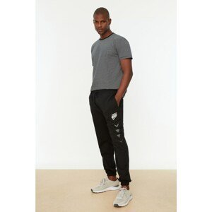 Trendyol Black Men's Regular Fit Printed Sweatpants