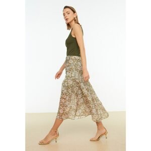 Trendyol Khaki Pleated Skirt