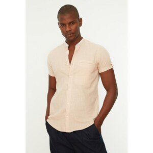 Trendyol Dried Rose Men's Slim Fit Classic Collar Short Sleeve Shirt