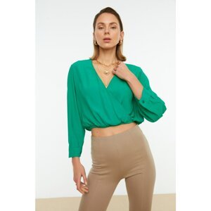 Trendyol Green Double Breasted Woven Blouse