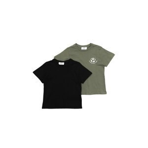Trendyol Black-Khaki Pocket-Basic Boy Knitted T-Shirt