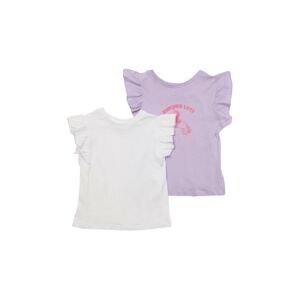 Trendyol White-Lilac 2-Pack Basic Girl Knitted T-Shirt