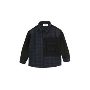 Trendyol Navy Blue Pocket Detailed Checkered Boy Knitted Shirt