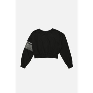 Trendyol Black Mesh Detailed Sports Sweatshirt