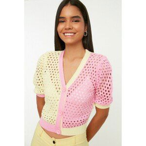 Trendyol Yellow Openwork Knitwear Cardigan