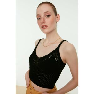 Trendyol Black Openwork Knitwear Blouse